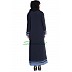 A line casual abaya- Navy blue with small check prints A line casual abaya- Navy blue with small check prints